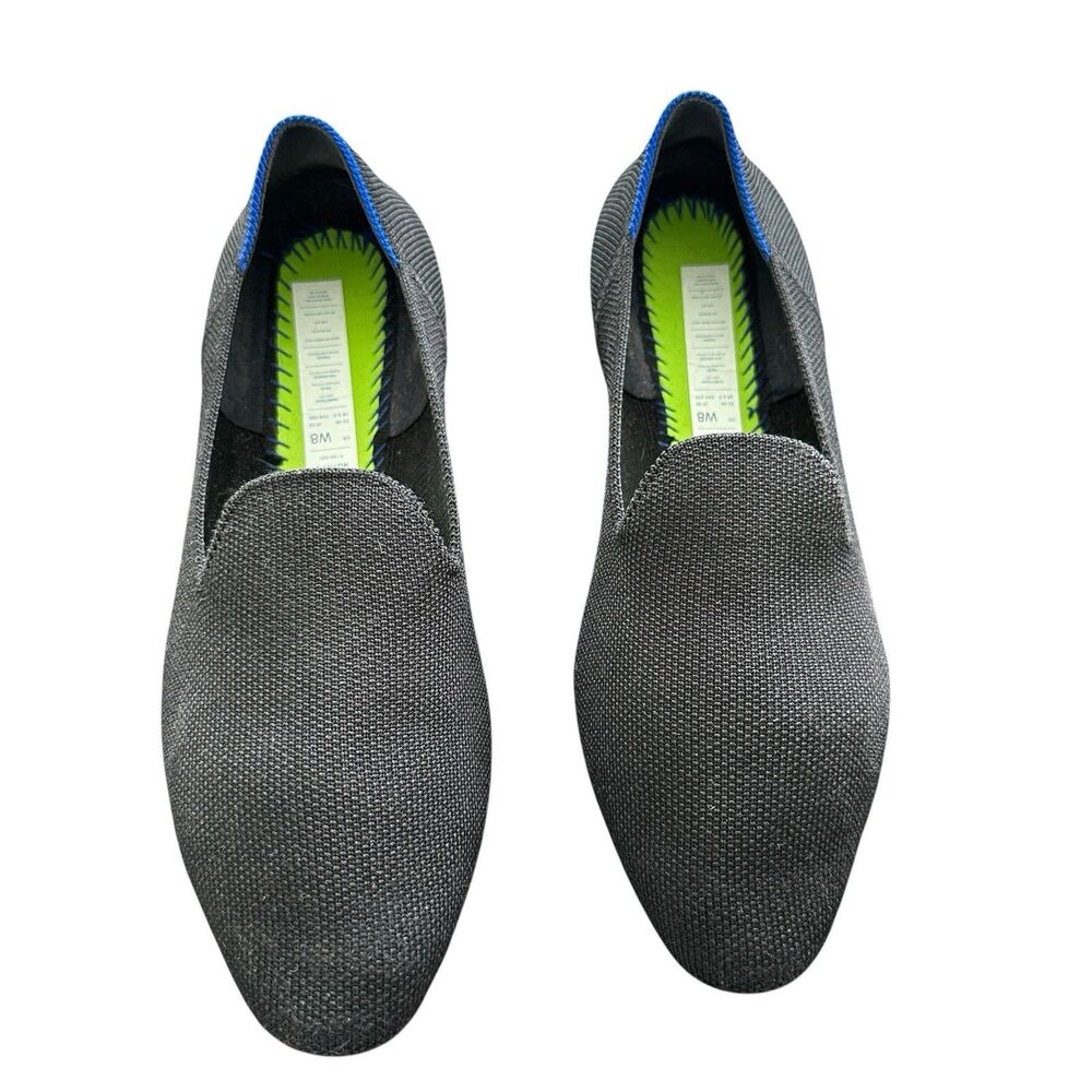 Rothy’s The Loafer Sz 8 Black Solid Knit Slip On Shoes Academia No Insole